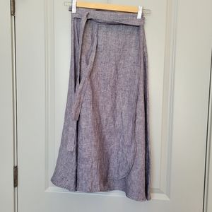 Mary Claret Linen Midi Skirt